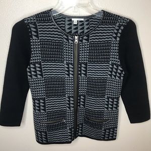 Gently Loved Small Petite Halogen Zip Up Sweater